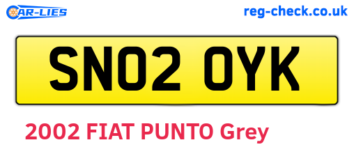 SN02OYK are the vehicle registration plates.