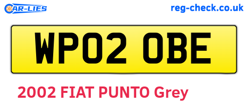 WP02OBE are the vehicle registration plates.