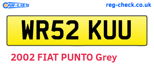 WR52KUU are the vehicle registration plates.
