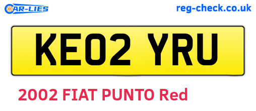 KE02YRU are the vehicle registration plates.
