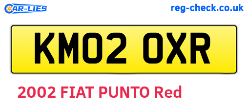 KM02OXR are the vehicle registration plates.