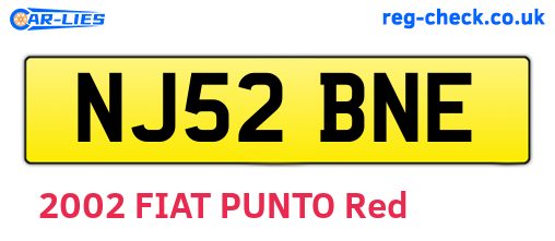 NJ52BNE are the vehicle registration plates.