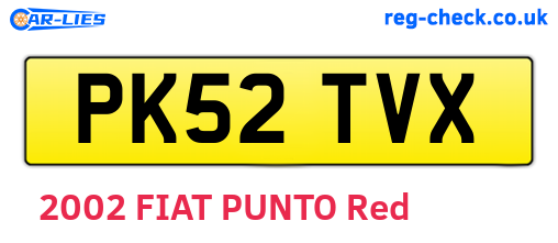 PK52TVX are the vehicle registration plates.