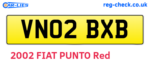 VN02BXB are the vehicle registration plates.