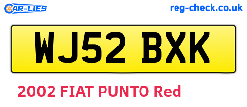 WJ52BXK are the vehicle registration plates.