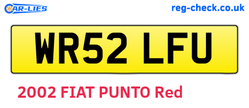 WR52LFU are the vehicle registration plates.