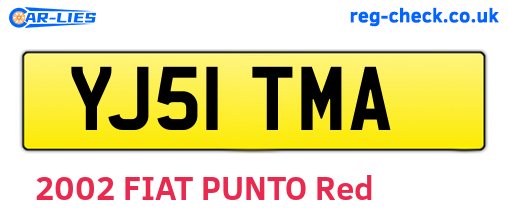 YJ51TMA are the vehicle registration plates.