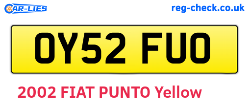 OY52FUO are the vehicle registration plates.