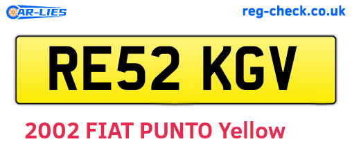 RE52KGV are the vehicle registration plates.
