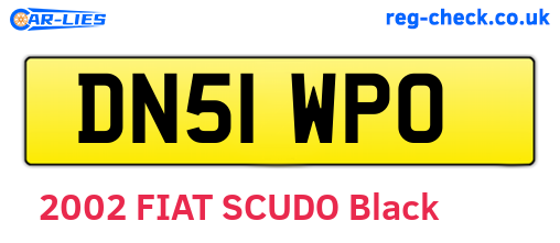 DN51WPO are the vehicle registration plates.