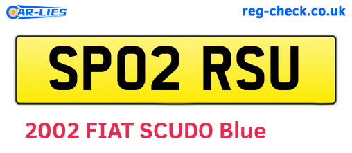 SP02RSU are the vehicle registration plates.