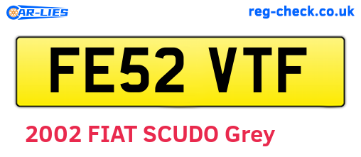 FE52VTF are the vehicle registration plates.