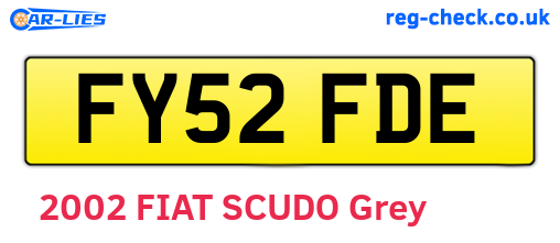 FY52FDE are the vehicle registration plates.