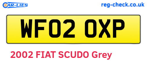 WF02OXP are the vehicle registration plates.