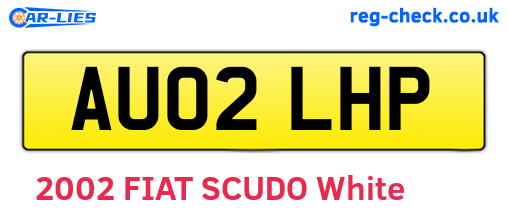 AU02LHP are the vehicle registration plates.