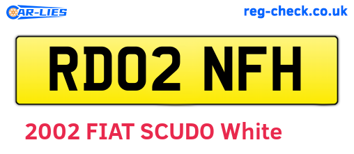 RD02NFH are the vehicle registration plates.