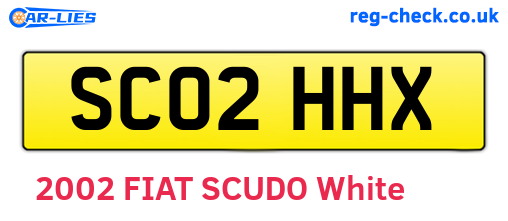 SC02HHX are the vehicle registration plates.