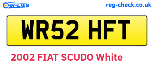 WR52HFT are the vehicle registration plates.
