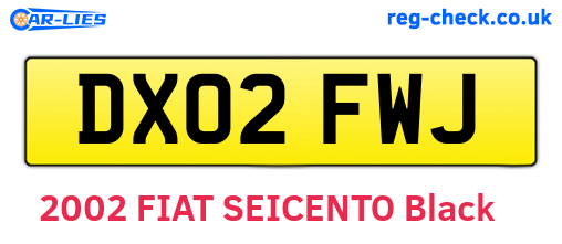 DX02FWJ are the vehicle registration plates.