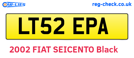 LT52EPA are the vehicle registration plates.
