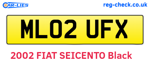 ML02UFX are the vehicle registration plates.