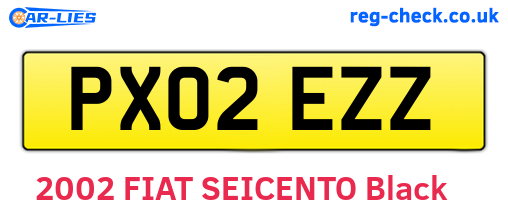 PX02EZZ are the vehicle registration plates.