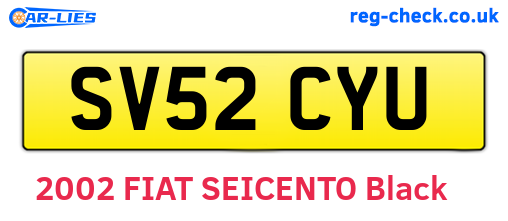 SV52CYU are the vehicle registration plates.