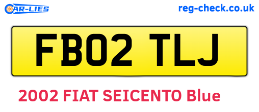 FB02TLJ are the vehicle registration plates.