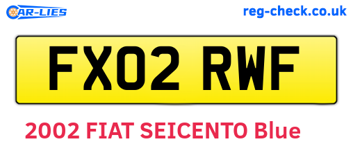 FX02RWF are the vehicle registration plates.