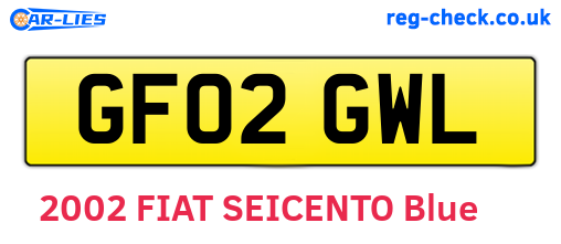 GF02GWL are the vehicle registration plates.