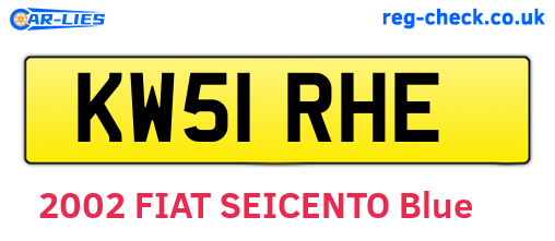 KW51RHE are the vehicle registration plates.