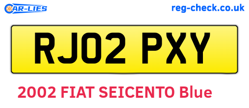 RJ02PXY are the vehicle registration plates.