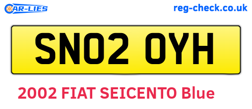 SN02OYH are the vehicle registration plates.