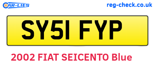 SY51FYP are the vehicle registration plates.