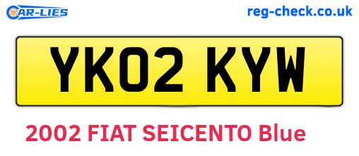 YK02KYW are the vehicle registration plates.