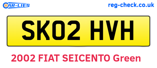 SK02HVH are the vehicle registration plates.