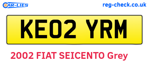 KE02YRM are the vehicle registration plates.