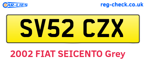 SV52CZX are the vehicle registration plates.