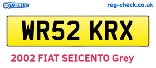 WR52KRX are the vehicle registration plates.