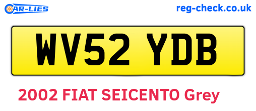 WV52YDB are the vehicle registration plates.