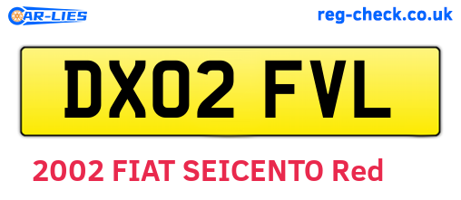 DX02FVL are the vehicle registration plates.