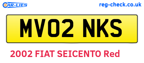 MV02NKS are the vehicle registration plates.