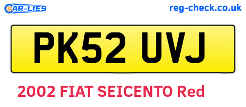 PK52UVJ are the vehicle registration plates.