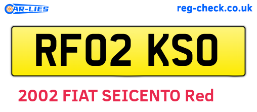 RF02KSO are the vehicle registration plates.