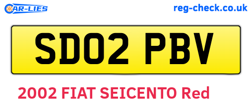 SD02PBV are the vehicle registration plates.