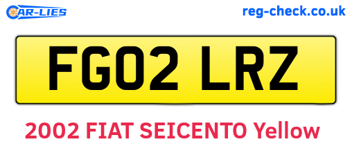 FG02LRZ are the vehicle registration plates.