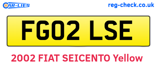 FG02LSE are the vehicle registration plates.