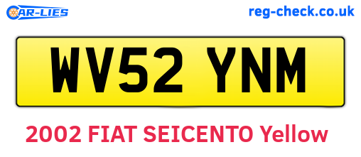 WV52YNM are the vehicle registration plates.