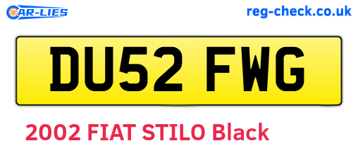 DU52FWG are the vehicle registration plates.