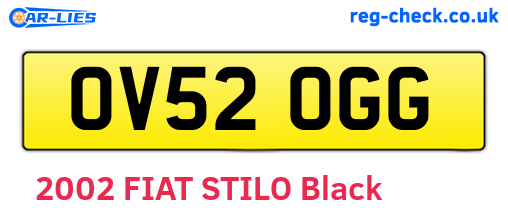 OV52OGG are the vehicle registration plates.